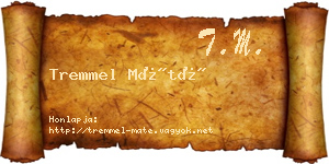 Tremmel Máté névjegykártya